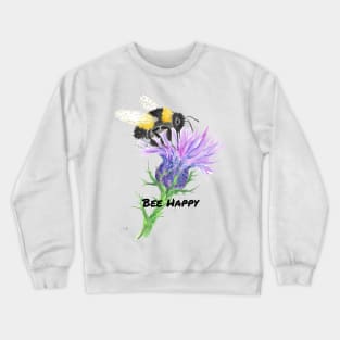 Bee Happy. Bumblebee and Thistle Crewneck Sweatshirt